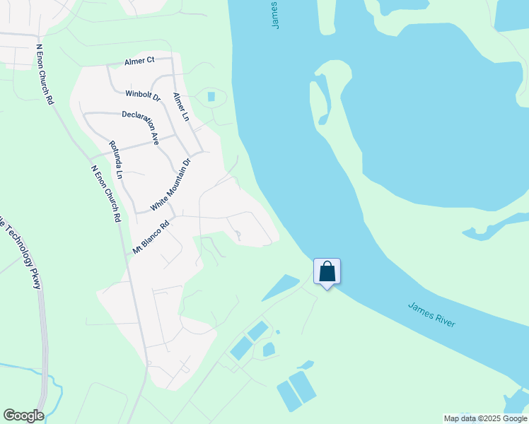 map of restaurants, bars, coffee shops, grocery stores, and more near 2406 Mount Blanco Road in Chester