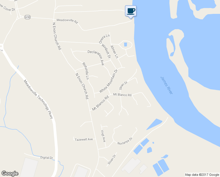 map of restaurants, bars, coffee shops, grocery stores, and more near 12401 Lawn Drive in Chester