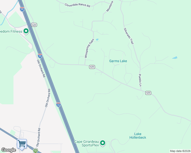 map of restaurants, bars, coffee shops, grocery stores, and more near 174 Tate Ridge in Cape Girardeau