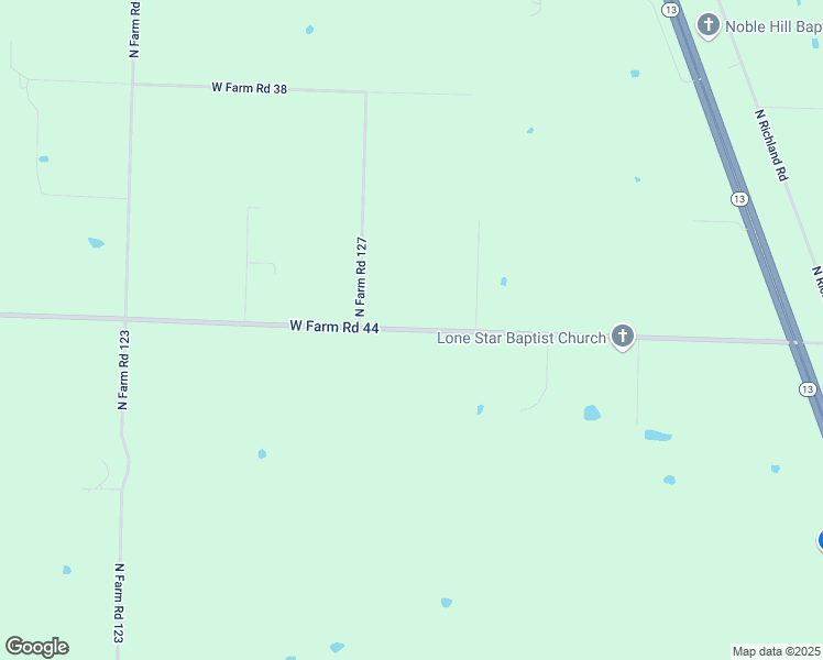 map of restaurants, bars, coffee shops, grocery stores, and more near 3807 West Farm Road 44 in Willard