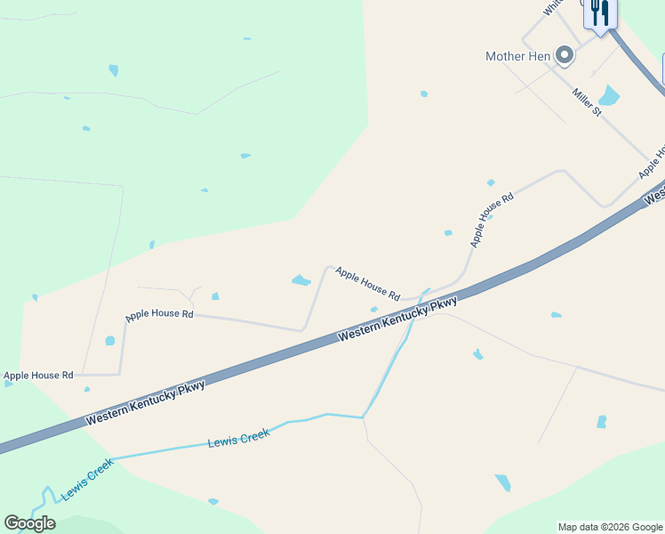 map of restaurants, bars, coffee shops, grocery stores, and more near Apple House Road in Ohio County