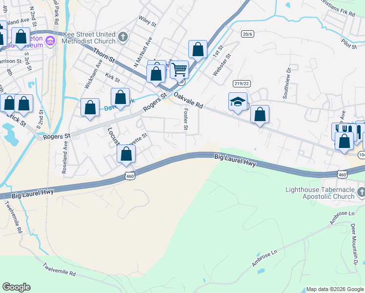 map of restaurants, bars, coffee shops, grocery stores, and more near 201 Foster Street in Princeton