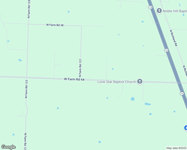 map of restaurants, bars, coffee shops, grocery stores, and more near 3807 West Farm Road 44 in Willard