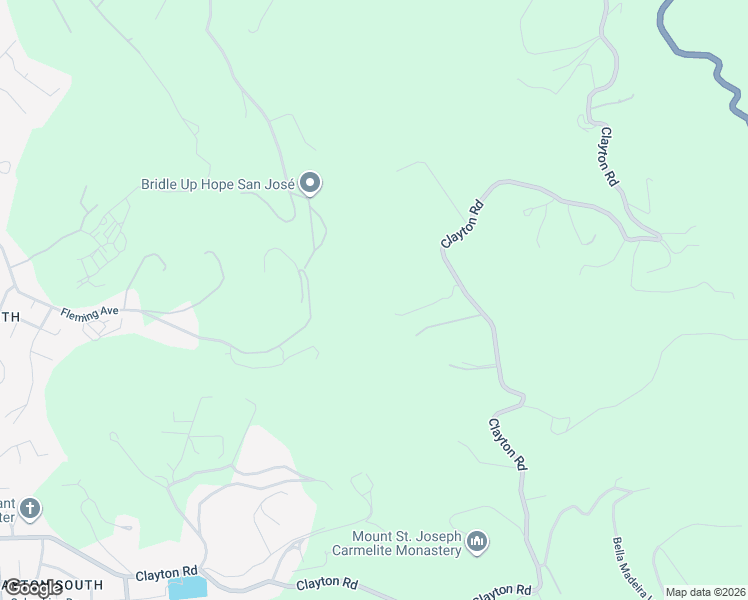 map of restaurants, bars, coffee shops, grocery stores, and more near 13055 Clayton Road in San Jose