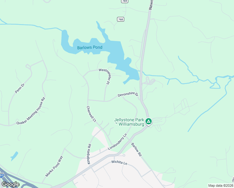 map of restaurants, bars, coffee shops, grocery stores, and more near 122 Devonshire Drive in Williamsburg