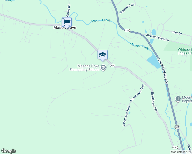 map of restaurants, bars, coffee shops, grocery stores, and more near 3424 Buckwood Trail in Salem