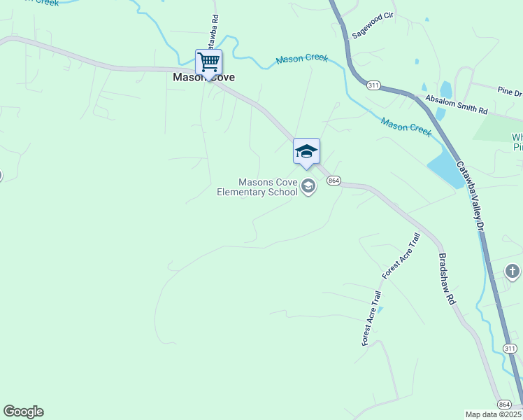 map of restaurants, bars, coffee shops, grocery stores, and more near 3445 Buckwood Trail in Salem