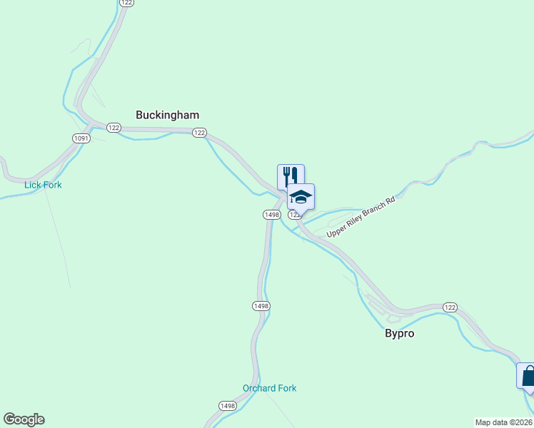 map of restaurants, bars, coffee shops, grocery stores, and more near 134 Kentucky 1498 in Bevinsville