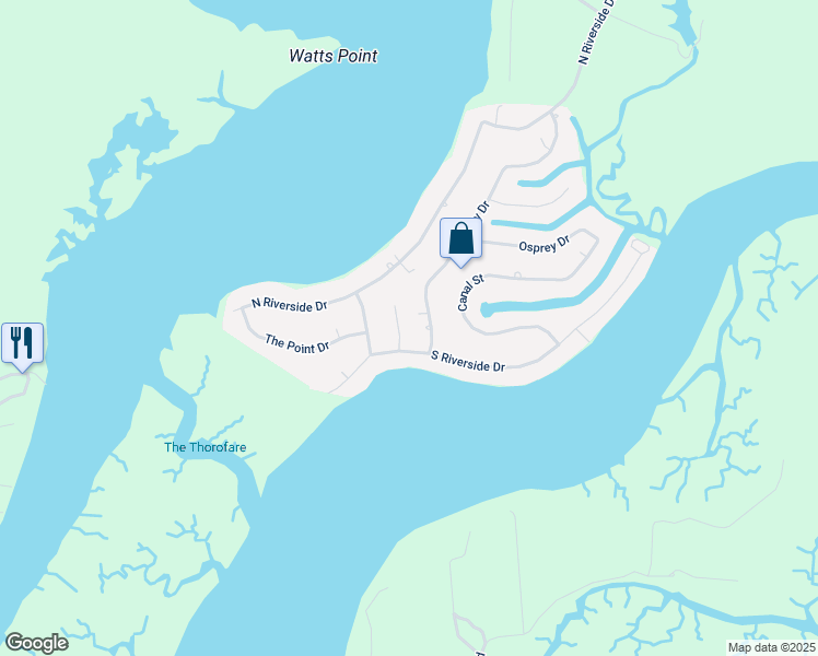 map of restaurants, bars, coffee shops, grocery stores, and more near 7203 Richmond Avenue in Lanexa