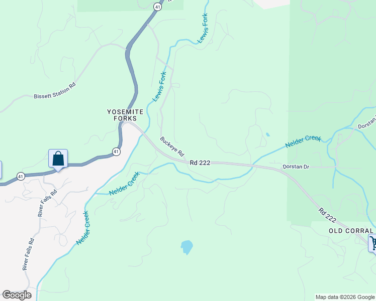 map of restaurants, bars, coffee shops, grocery stores, and more near 42275 Buckeye Road in Oakhurst