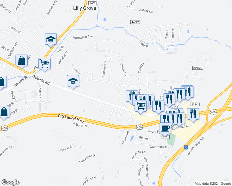 map of restaurants, bars, coffee shops, grocery stores, and more near 100 Carter Drive in Princeton