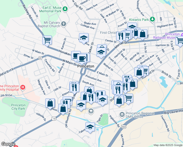 map of restaurants, bars, coffee shops, grocery stores, and more near 1420 Princeton Avenue in Princeton