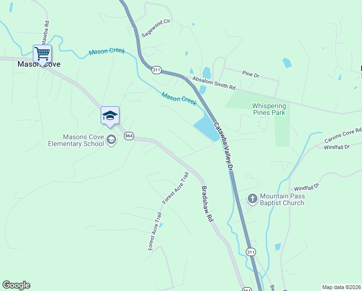 map of restaurants, bars, coffee shops, grocery stores, and more near 3239 Bradshaw Rd in Salem