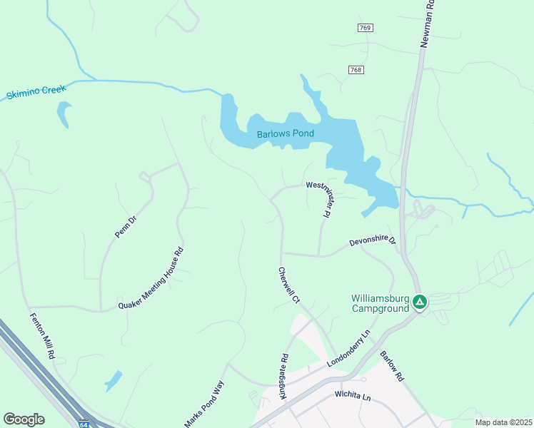 map of restaurants, bars, coffee shops, grocery stores, and more near 209 Cherwell Court in Williamsburg
