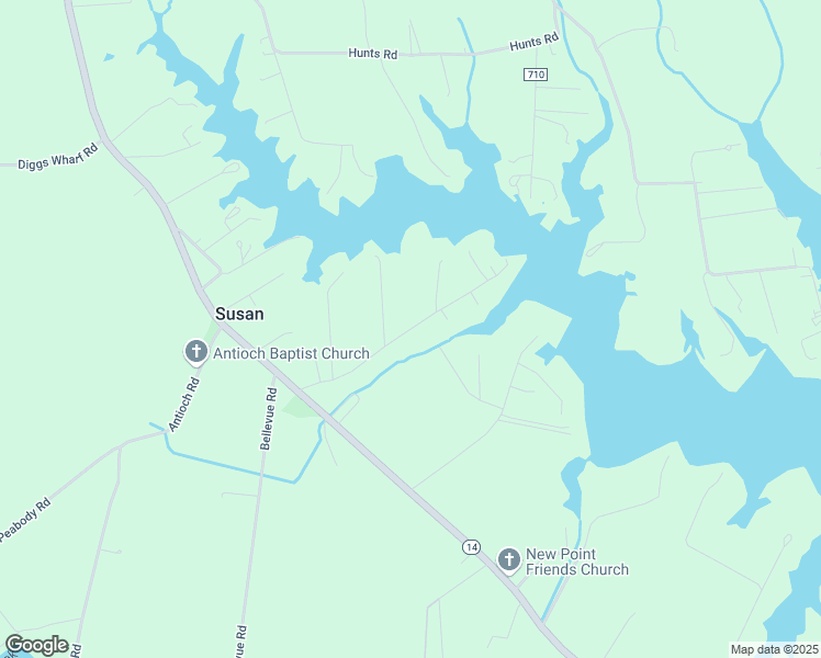 map of restaurants, bars, coffee shops, grocery stores, and more near Millers Lane in Mathews County