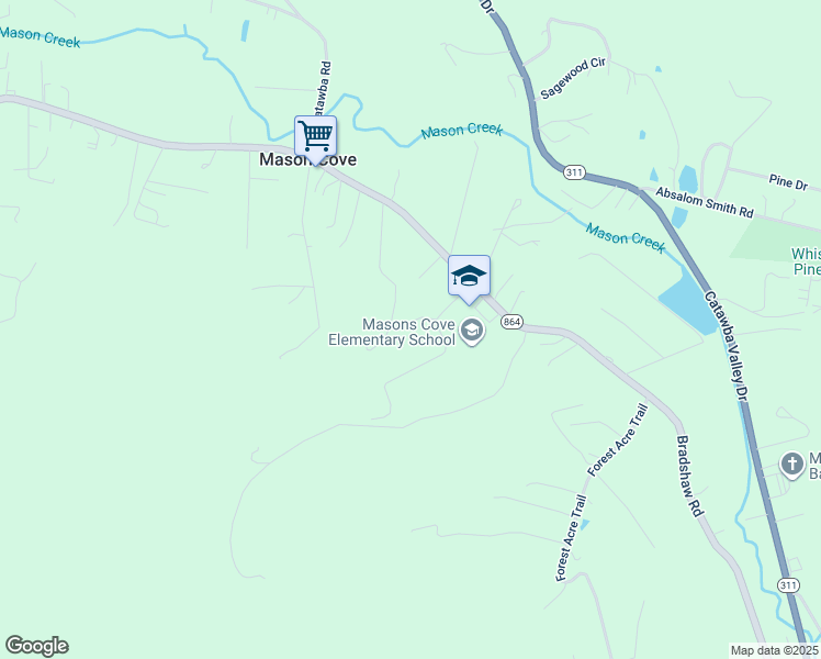 map of restaurants, bars, coffee shops, grocery stores, and more near 3415 Buckwood Trail in Salem