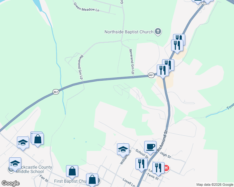 map of restaurants, bars, coffee shops, grocery stores, and more near 157 Jarber Road in Mount Vernon