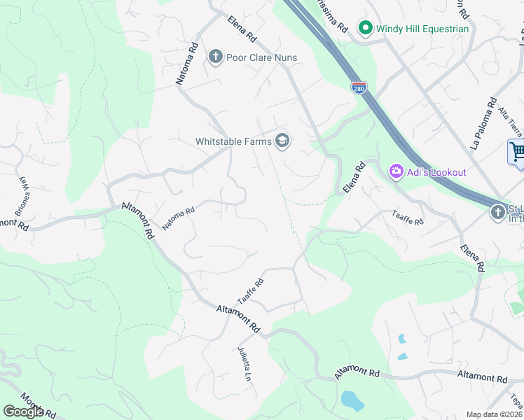 map of restaurants, bars, coffee shops, grocery stores, and more near 27500 La Vida Real in Los Altos Hills