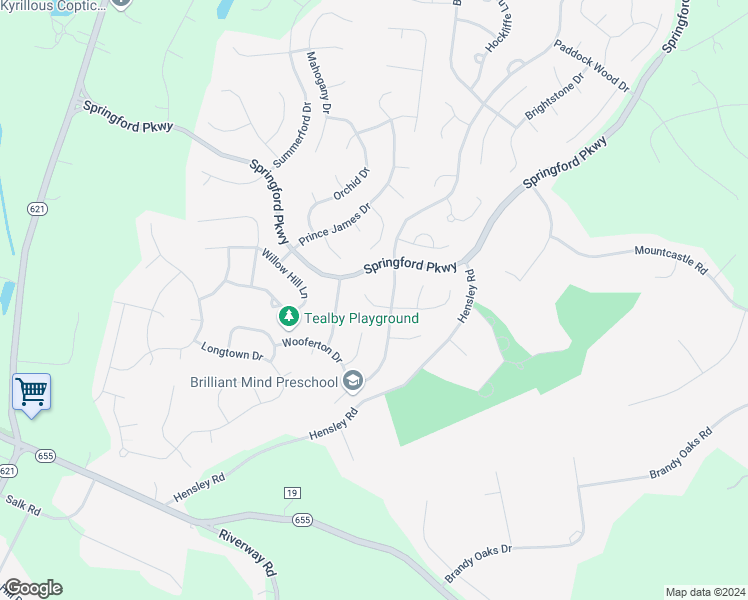 map of restaurants, bars, coffee shops, grocery stores, and more near 14706 Collington Turn in Midlothian
