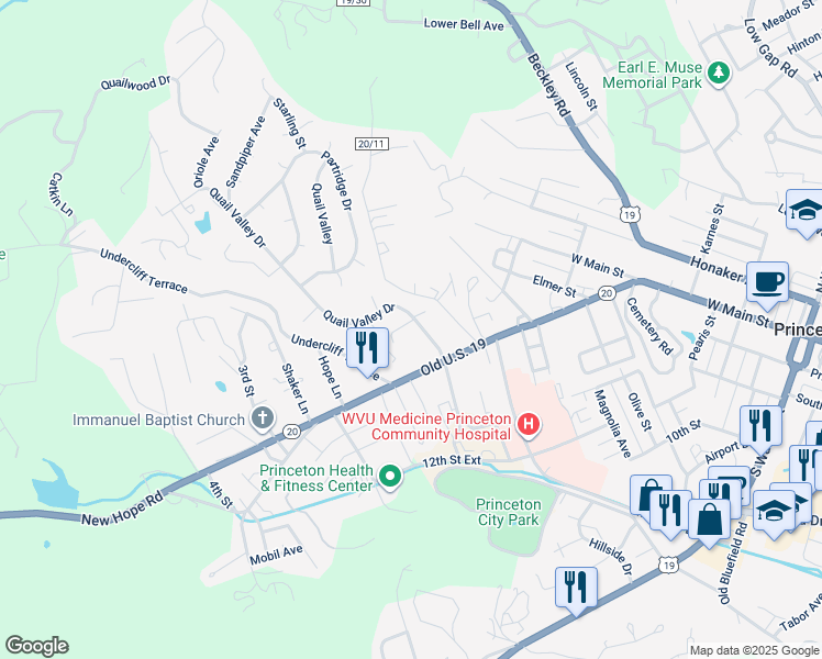 map of restaurants, bars, coffee shops, grocery stores, and more near 31-147 Wren Ln in Princeton