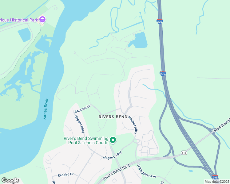map of restaurants, bars, coffee shops, grocery stores, and more near 12104 Hogans Alley in Chester