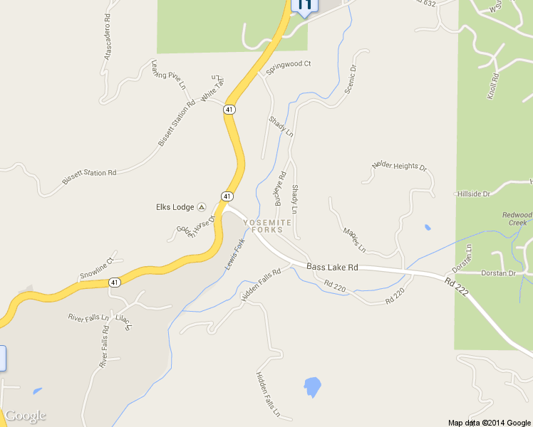 map of restaurants, bars, coffee shops, grocery stores, and more near 42442 Buckeye Rd in Oakhurst