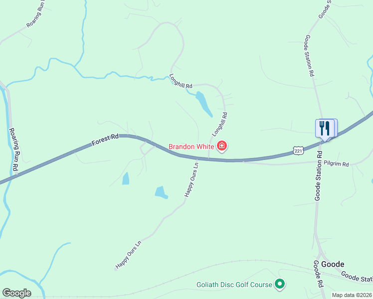 map of restaurants, bars, coffee shops, grocery stores, and more near 8450 Forest Road in Goode