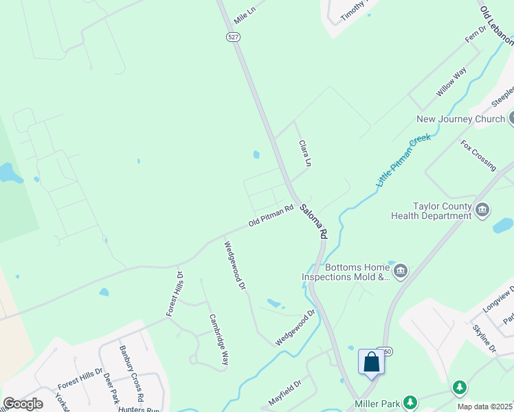 map of restaurants, bars, coffee shops, grocery stores, and more near 100 Old Pitman Road in Campbellsville