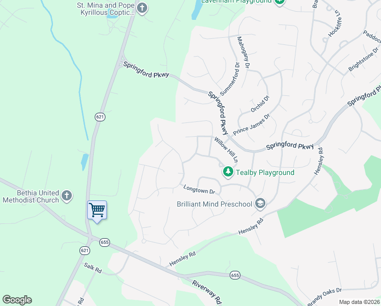 map of restaurants, bars, coffee shops, grocery stores, and more near 11019 Avening Road in Chesterfield