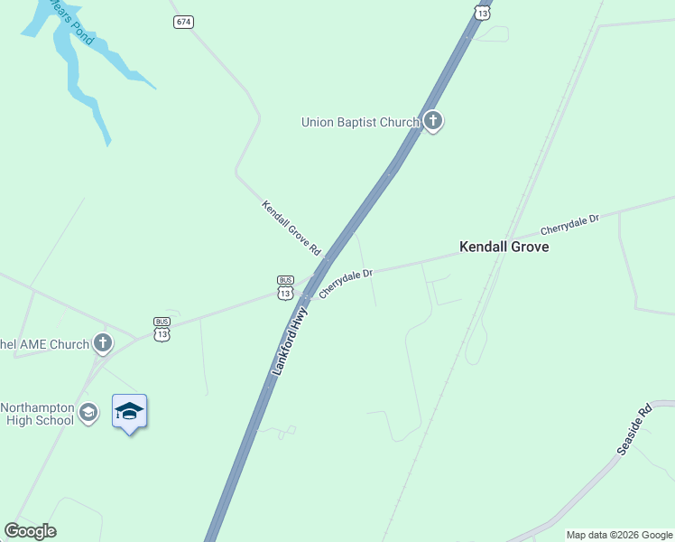 map of restaurants, bars, coffee shops, grocery stores, and more near 6211 Cherrydale Drive in Cape Charles