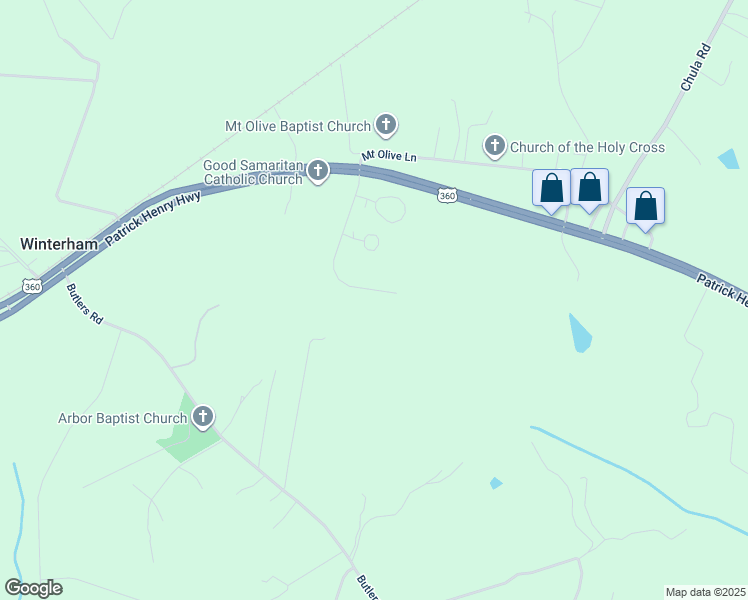 map of restaurants, bars, coffee shops, grocery stores, and more near 10632 Winchester Drive in Amelia Court House