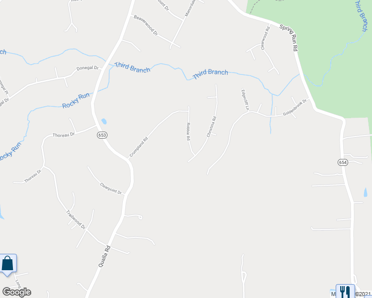 map of restaurants, bars, coffee shops, grocery stores, and more near 10430 Robbie Road in Chesterfield