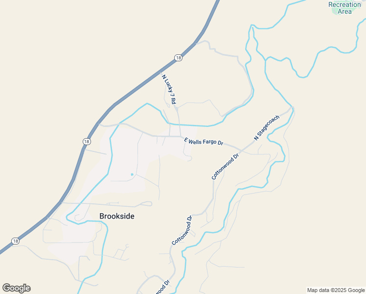 map of restaurants, bars, coffee shops, grocery stores, and more near 398 East Wells Fargo Drive in Brookside