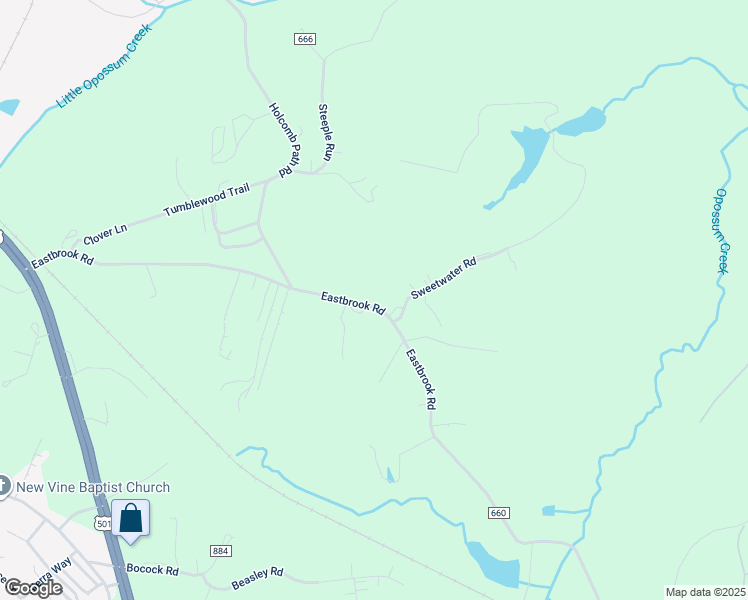 map of restaurants, bars, coffee shops, grocery stores, and more near 2969 Eastbrook Road in Lynchburg