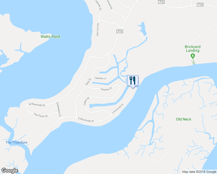 map of restaurants, bars, coffee shops, grocery stores, and more near 7274 Osprey Drive in Lanexa