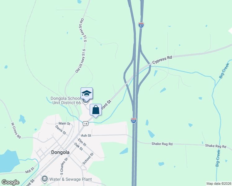 map of restaurants, bars, coffee shops, grocery stores, and more near Old Anna Rd in Dongola