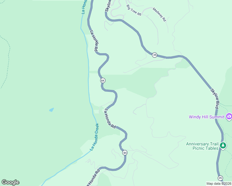 map of restaurants, bars, coffee shops, grocery stores, and more near 121 La Honda Road in Woodside