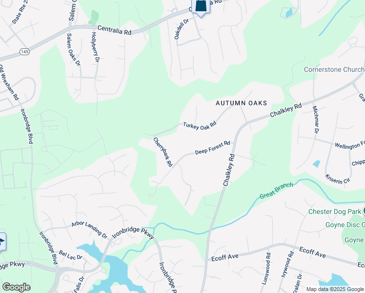 map of restaurants, bars, coffee shops, grocery stores, and more near 5830 Deep Forest Road in Richmond