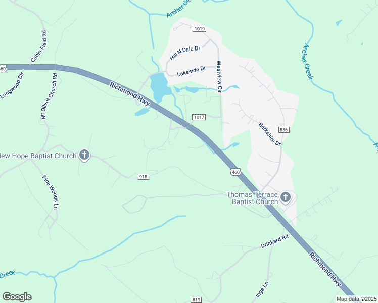 map of restaurants, bars, coffee shops, grocery stores, and more near 10137 Richmond Highway in Lynchburg