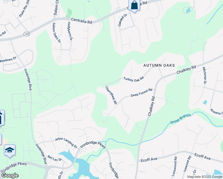map of restaurants, bars, coffee shops, grocery stores, and more near 10901 Cherrybark Road in Richmond