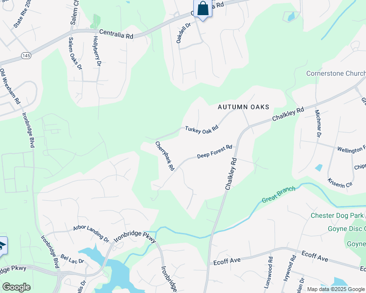map of restaurants, bars, coffee shops, grocery stores, and more near 5830 Deep Forest Road in Richmond