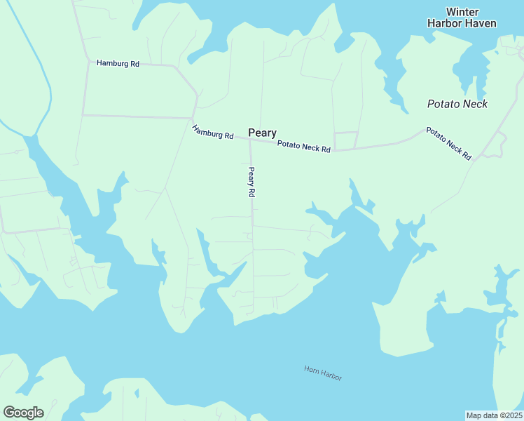 map of restaurants, bars, coffee shops, grocery stores, and more near 245 Peary Road in Port Haywood