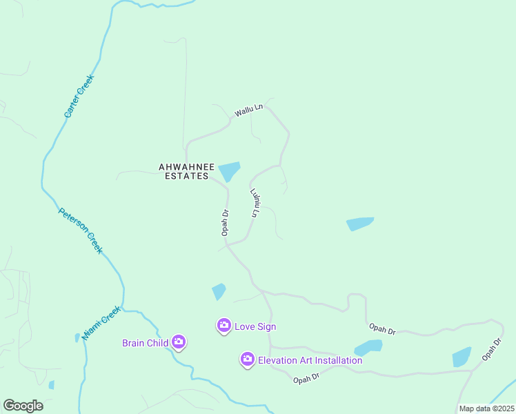map of restaurants, bars, coffee shops, grocery stores, and more near Lulniu Lane in Ahwahnee