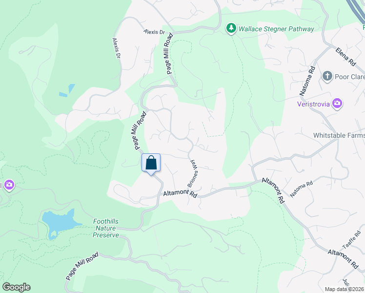map of restaurants, bars, coffee shops, grocery stores, and more near 12475 Briones Way in Los Altos