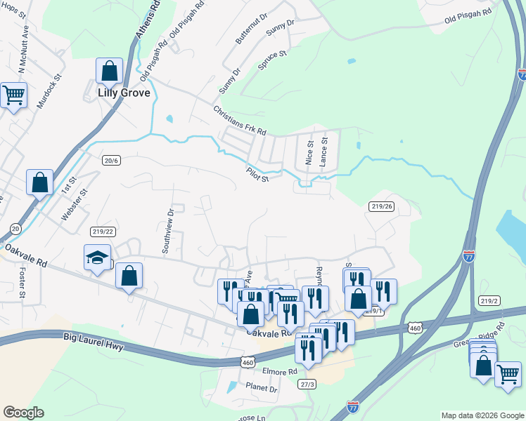 map of restaurants, bars, coffee shops, grocery stores, and more near 308 Cahill Drive in Princeton