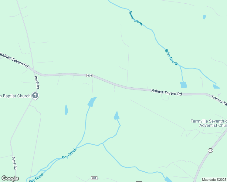 map of restaurants, bars, coffee shops, grocery stores, and more near 175 Raines Tavern Road in Farmville