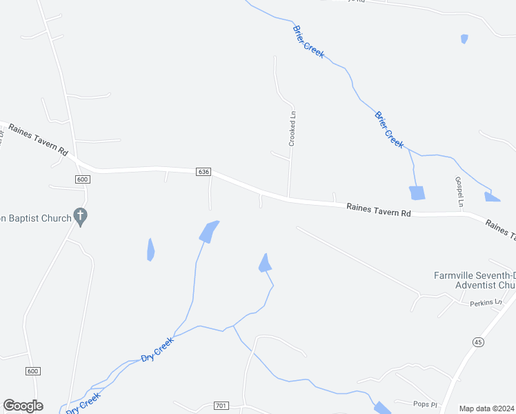 map of restaurants, bars, coffee shops, grocery stores, and more near 175 Raines Tavern Road in Farmville