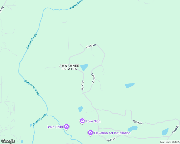 map of restaurants, bars, coffee shops, grocery stores, and more near Lulniu Lane in Ahwahnee