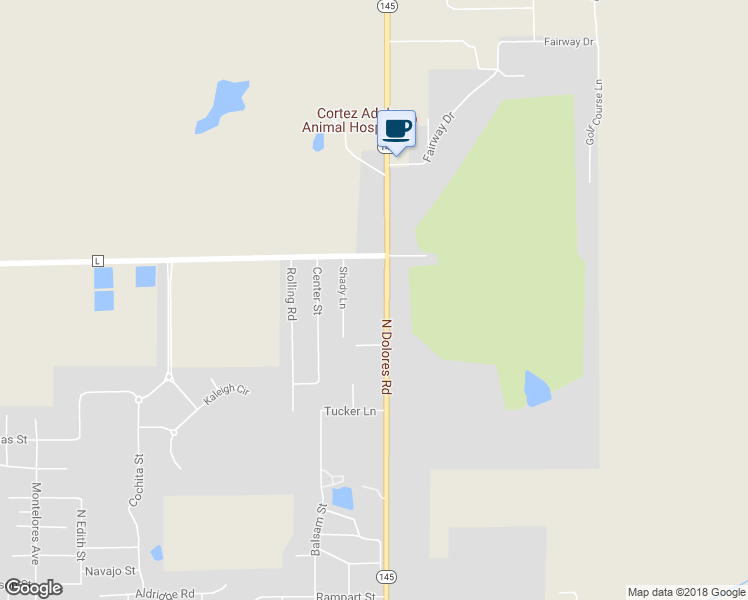 map of restaurants, bars, coffee shops, grocery stores, and more near 1735 North Dolores Road in Cortez