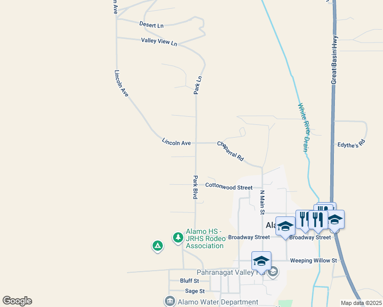 map of restaurants, bars, coffee shops, grocery stores, and more near in Alamo